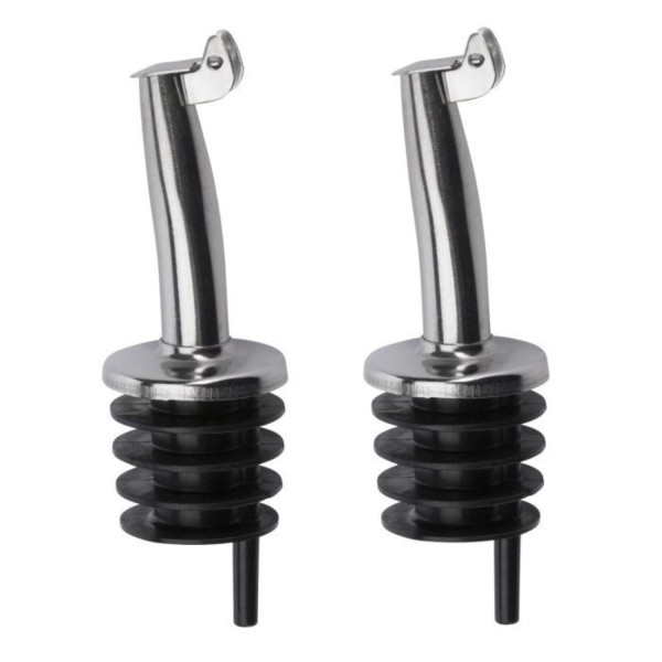 2er Set Ausgiesser Inox Gastro, PE-Korken, Metallkläppchen