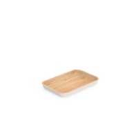 Serviertablett 22x15cm cream Bambus