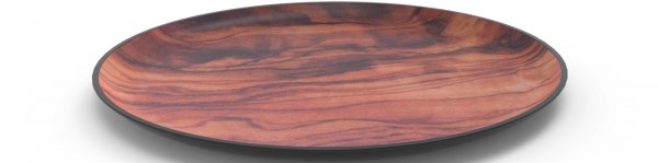 Osmos Platte rund, Olivenholz Optik/schwarz Ø19x1.1cm