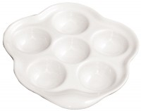 Schneckenpfanne 6 Löcher rund, weiss