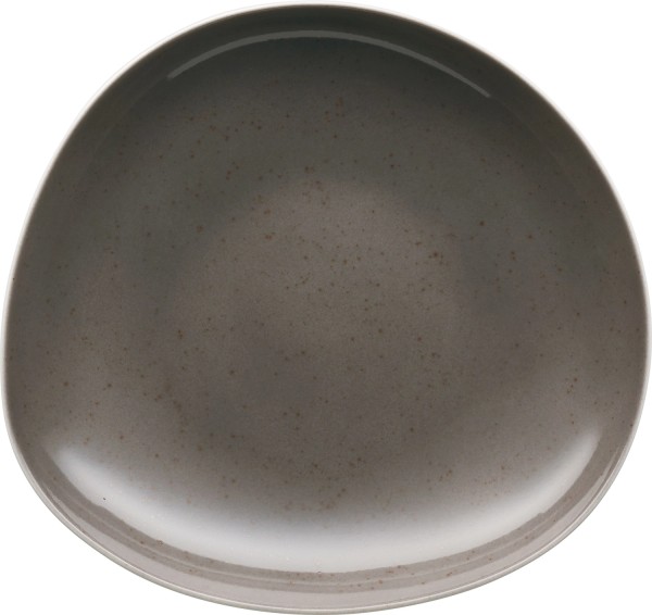 Pottery Unique Darkgrey Teller tief asymmetrisch coupe 16cm