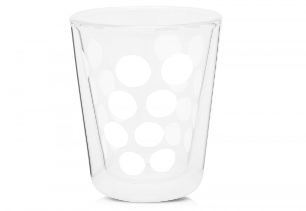 Dot Dot Kaffeeglas weiss, doppelwandig 20 cl