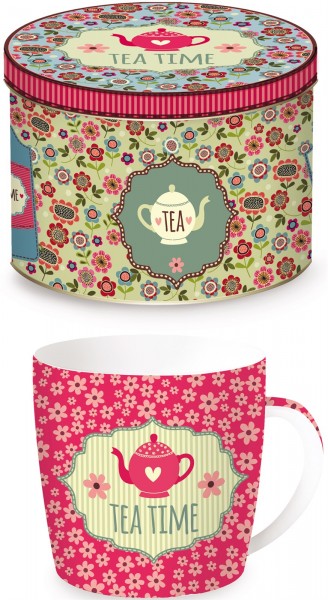 Tea Time Porzellanbecher in GB, 350 ml