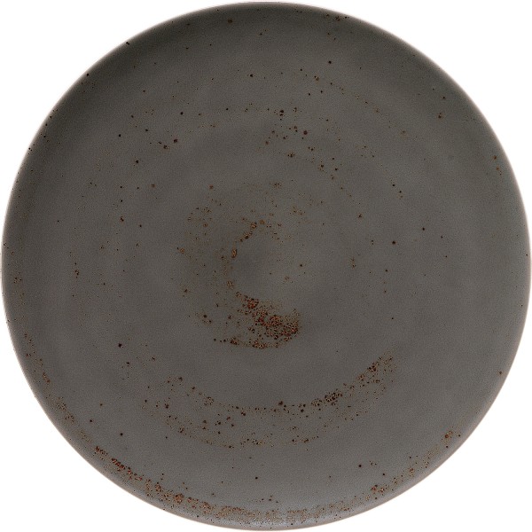 Pottery Unique Darkgrey Teller flach rund coupe 20cm