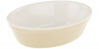 Keramik Auflauf-Kuchenform oval, 16.5x11x5cm, cream