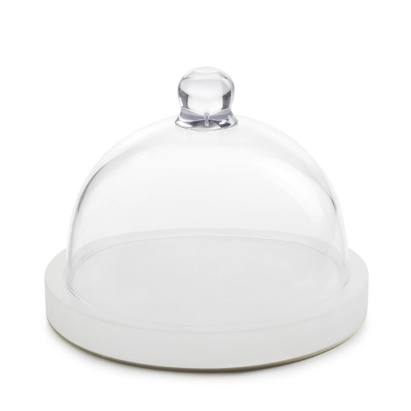 Ice Servierplatte B&B mit Haube D18cm weiss Nacryl
