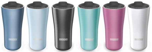 6x 3-in-1 Edelstahlbecher, grau, 591 ml
