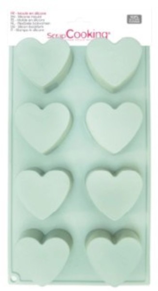 Silikonform 6 Herzen Funfetti