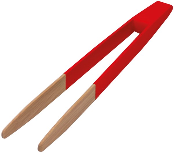 Toast Zange magnetisch 24cm rot Bambus