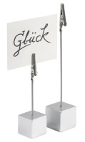 Kartenhalter Würfel 2.2x2.2cm mit Krokodilklemme H: 16cm
