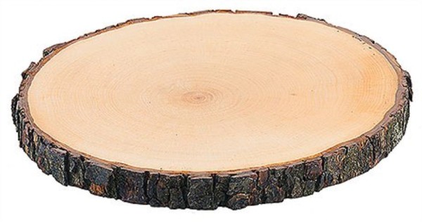 Rindenbrett rund ø27-30cm Dicke: 2cm, Esche lackiert