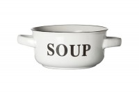 Suppenschüssel "SOUP" weiss, 47cl, 13.5x6.5 cm
