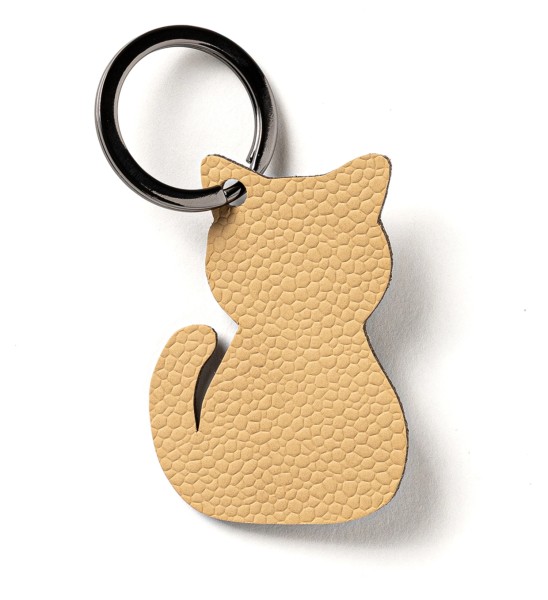 Schlüsselanhänger katze beige
