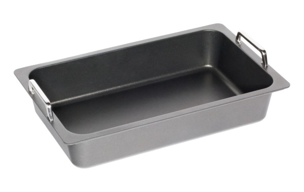 Bratplatte tief Induktion GN 1/1, H10cm mit Griffen