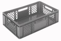 Behälter grau 60x40x17cm Standard Boden geschlos/Wände perfo