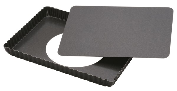Kuchenblech rechteckig antihaft Boden lose 20.5x29x2.5cm