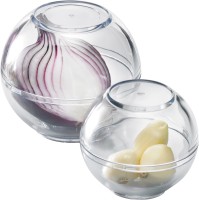 2-tlg. Set Frischhaltekugeln D9cm, H8.5cm, D7cm, H6.5cm