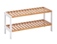 Schuhregal m.2Abl.Bamboo weiss