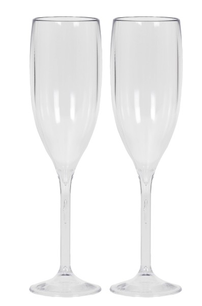 2er Set Champagner Glas 0.2lt klar in Verkaufskarton