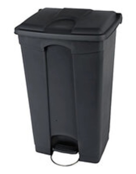 Tretabfalleimer rechteckig schwarz 90L 50x41cm H82cm