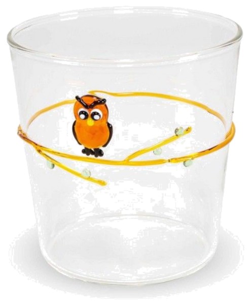 Glas aus Borosilikat 250 ml, Dekor Eule