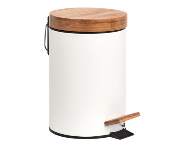 Treteimer Bamboo weiss 3l