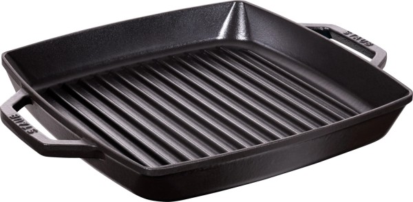 Grillpfanne 28cm, Schwarz, Gusseisen