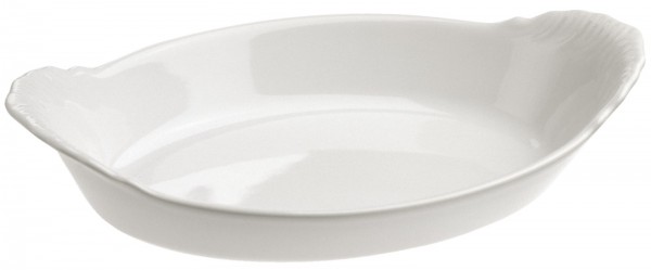 4x Gratinschüssel oval mit Griffen, 29x17x6 cm, weiss