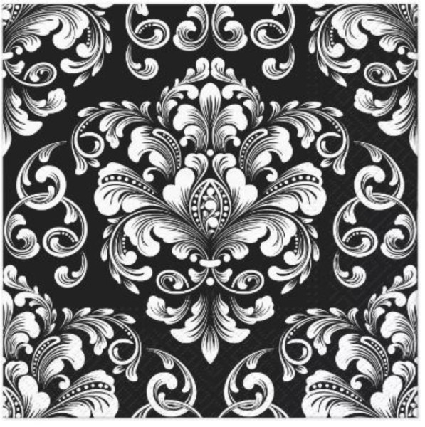 Servietten Lunch 20x Beautiful Moments black , 33x33cm