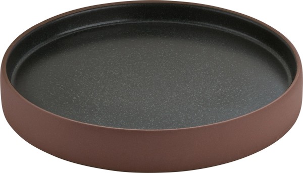 Playground 2in1 Teller flach halbtief braun schwarz 21cm H3c