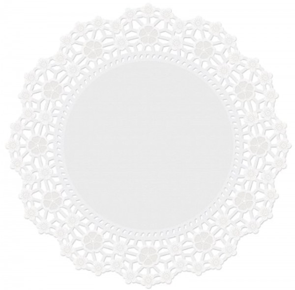 Tortenspitze weiss, f. Torten/Kuchen, Ø25.4 cm, 10 Stk.