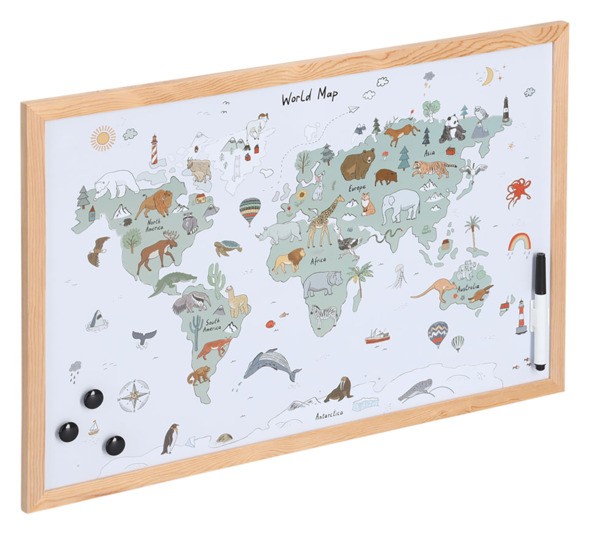 Memobord Weltkarte 60x40 cm