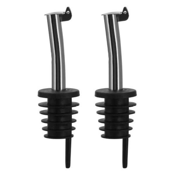 2er Set Ausgiesser Inox Eco-Pour, PE-Korken, Metallkläppchen