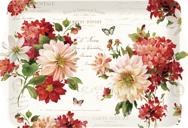 Season Flowers Tablett m. Griffen 46x32 cm