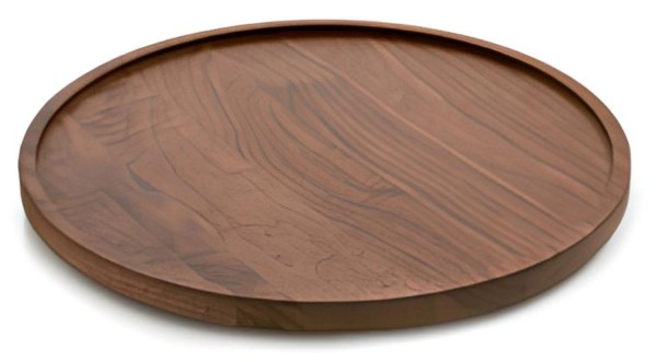 En Scene Tablett rund mit Rand D27cm H3cm Walnussholz