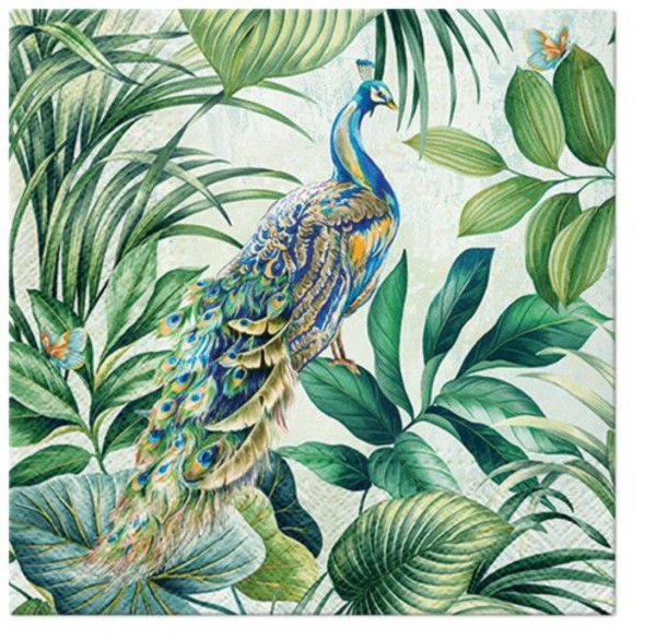Servietten Lunch 20x Pfau, 33x33cm