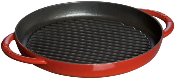 Pure Grillpfanne rund, Kirschrot D26cm