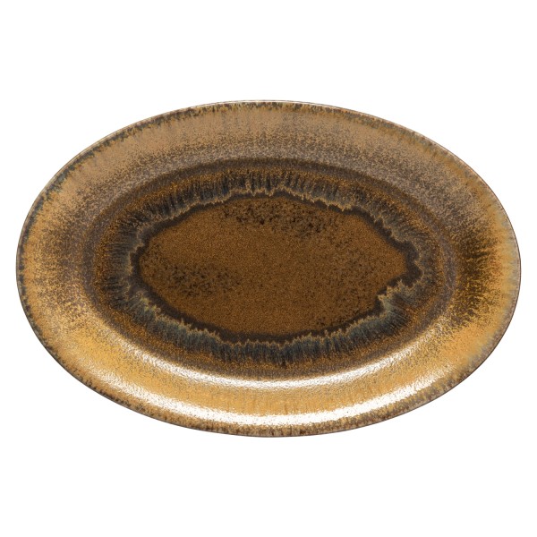 Poterie Teller oval 2.58l 45.9x30.9cm H4.7cm mocha-latte