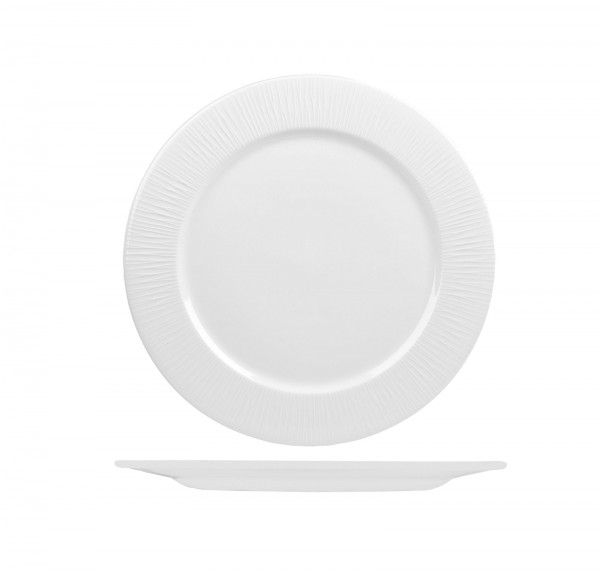 Bamboo White Teller flach Fahne schmal 26.1cm