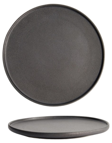 Yuzu Schwarz Teller mit Rand D26.2cm