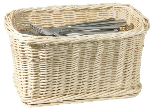Besteckkorb 25x15x15 cm aus heller Naturweide