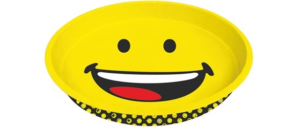 Smiley Tablett rund, Emoticon happy Ø33x4 cm