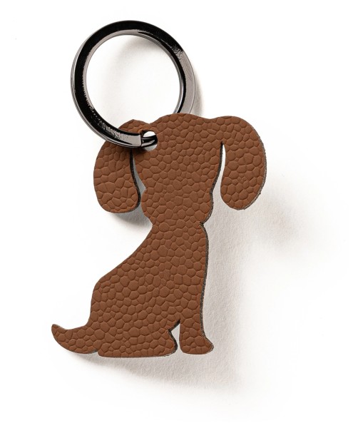 Schlüsselanhänger hund cognac