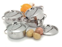 4er Set Kleine Kasserollen mit Deckel 12cm