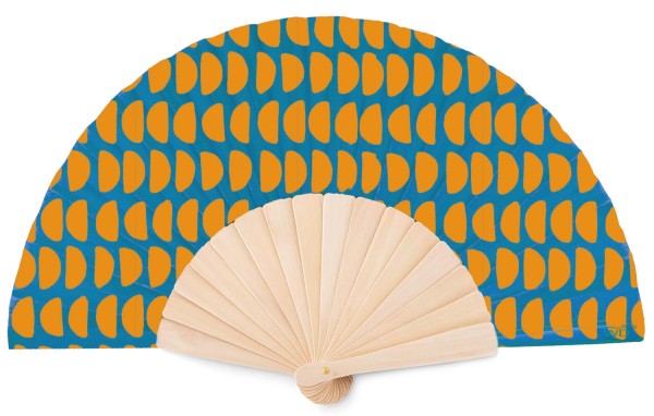 Faltbarer Fächer, Orange und Grün