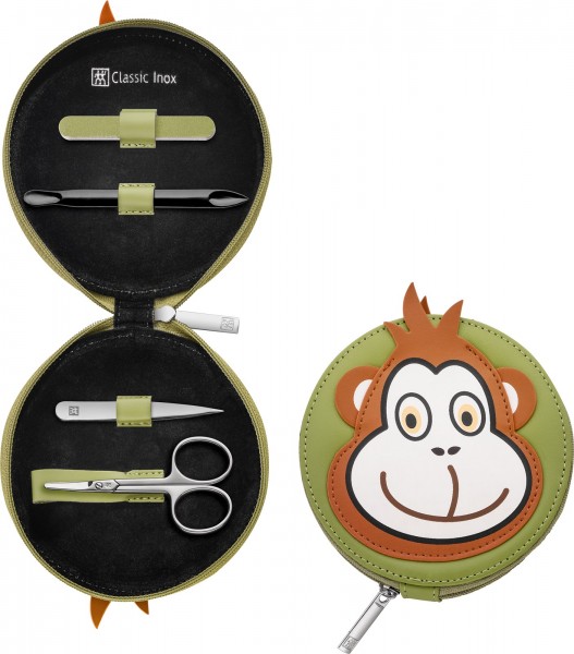Jungle Reissverschluss-Etui 4-tlg., Affe