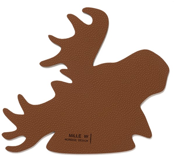 Untersetzer Elch cognac