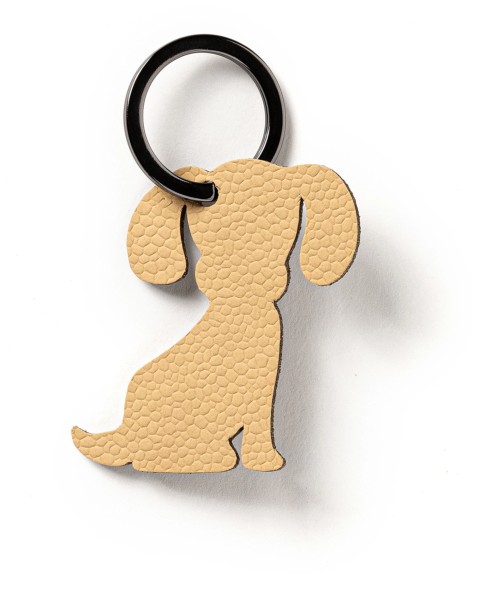 Schlüsselanhänger hund beige