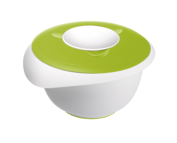 Rührschüssel mit Spritzschutz, apfelgrün, 25x24x14cm, 2.5 l