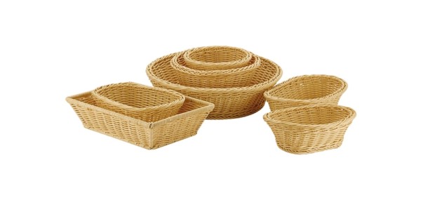 Poly Rattan Flechtkorb, oval. 23x17cm, H8cm